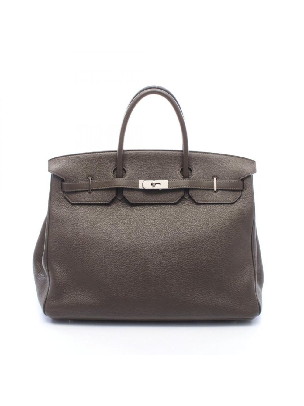 Hermes Handbag Birkin 40 Vert Blanc's's Leather